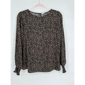 Woolworths Animal Print Blouse Long Sleeve Casual Top Ladies Size 10
